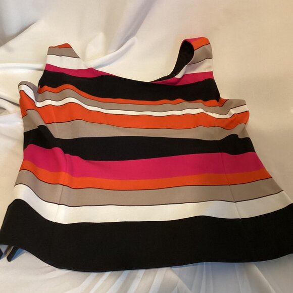 Vintage, Not Vanilla Kasper – Size 10 – Bold Striped Sleeveless Top & Skirt - Picture 8 of 11